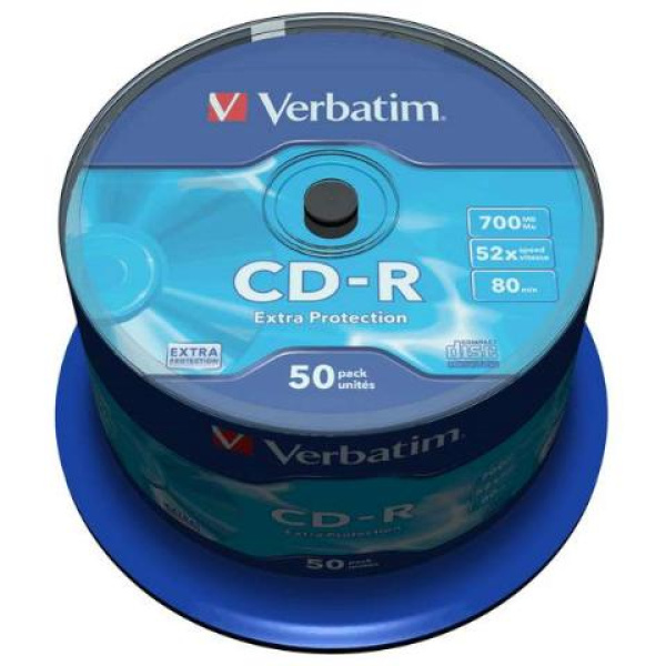 CD-R Verbatim printable 52x 700MB cake box 25τεμ.