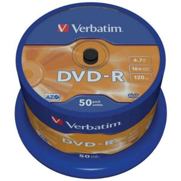 DVD-R Verbatim 16x 4.7GB cake box 50 τεμ.
