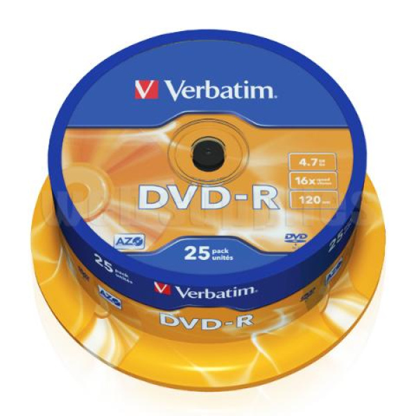 DVD-R Verbatim 16x 4.7GB cake box 25 τεμ.