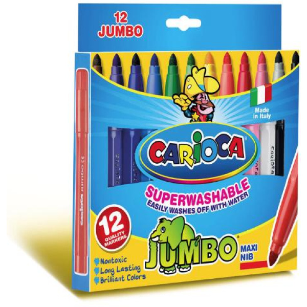 Μαρκαδόροι ζωγραφικής Carioca Jumbo 12 τεμ
