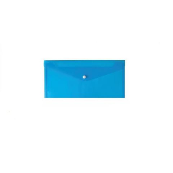 Φάκελος με κουμπί επιταγών Typotrust διάφανο μπλε