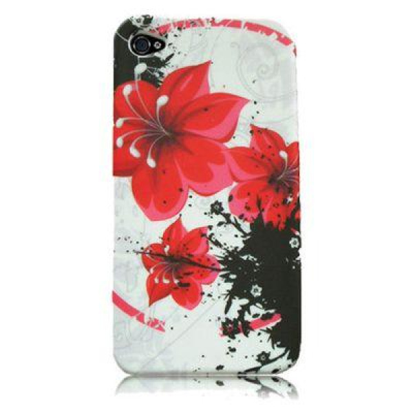 Θήκη κινητού για iphone 5/5s κόκκινα λουλούδια