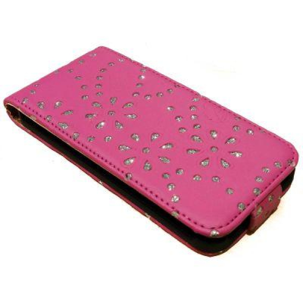 Θήκη κινητού για iphone 5/5s πορτοφόλι με στρασάκια pink
