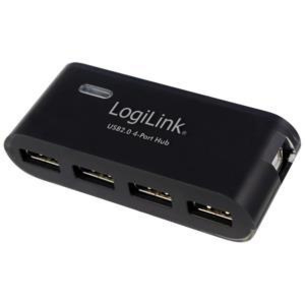 Hub usb Logilink UA0085 4 θέσεων USB 2.0 black + PSU