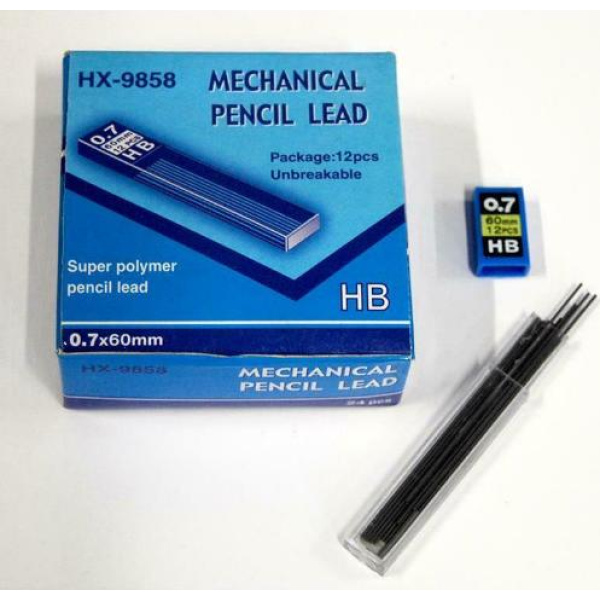 Μύτη μηχανικών μολυβιών HX-9858 HB 0.7 x 60mm 12 τεμ