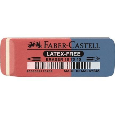 Γομολάστιχα Faber Castell 187040 ορθ. μεγάλη κόκκινη/μπλε