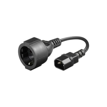 Adapter Well C14 male to schuko female 15cm μαύρο