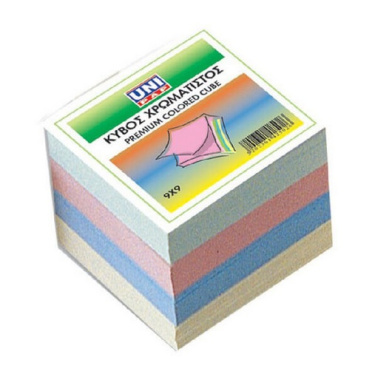 Κύβος χρωματιστός Unipap 9x9cm 500 φύλ.