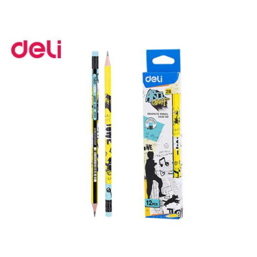 Μολύβι Deli Arti graff 2B με γομολάστιχα 12τεμ