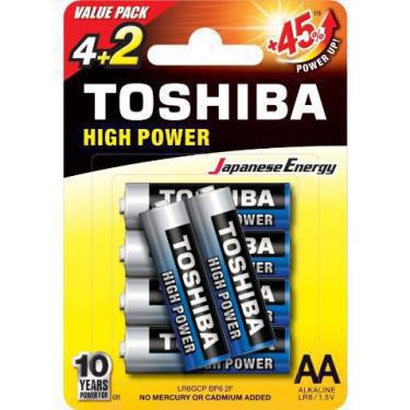 Μπαταρίες αλκαλικές Toshiba High Power LR6 AA Valuepack 6 τεμ.